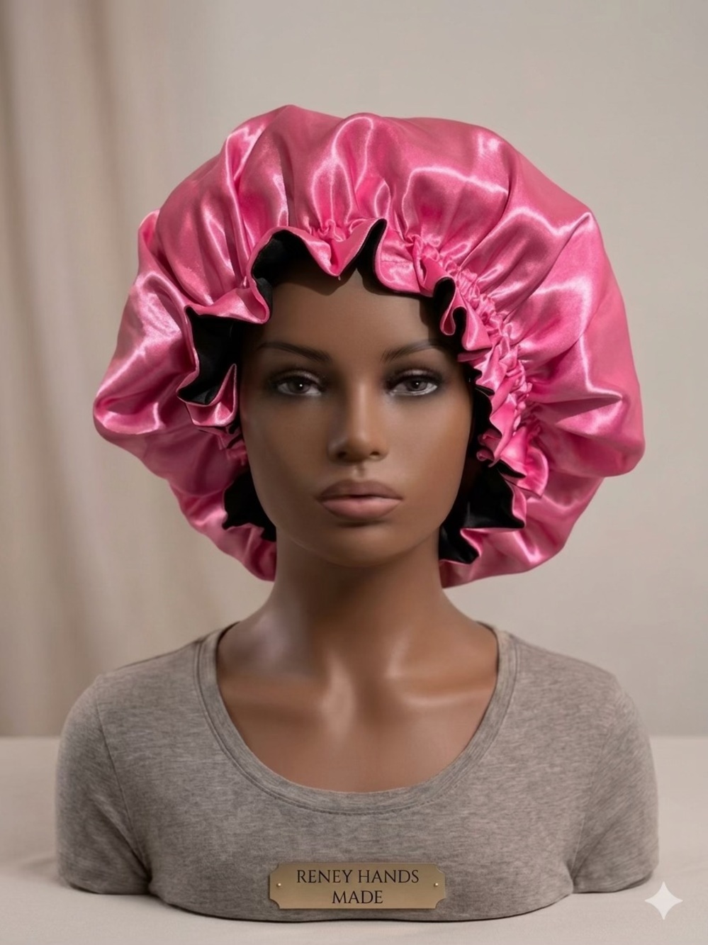 Pink Satin Hair Bonnet